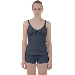 Iron Grey	 - 	tie Front Two Piece Tankini by ColorfulSwimWear