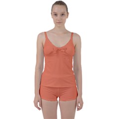 Basket Ball Orange	 - 	tie Front Two Piece Tankini by ColorfulSwimWear