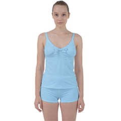 Robin Egg Blue	 - 	tie Front Two Piece Tankini by ColorfulSwimWear