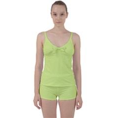 Mindaro Green	 - 	tie Front Two Piece Tankini by ColorfulSwimWear