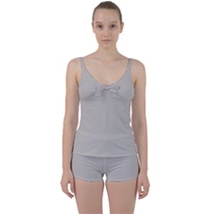 Pale Silver Grey	 - 	tie Front Two Piece Tankini by ColorfulSwimWear