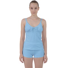 Uranium Blue	 - 	tie Front Two Piece Tankini by ColorfulSwimWear