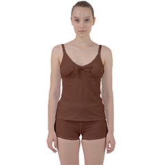 Toffee Brown	 - 	tie Front Two Piece Tankini by ColorfulSwimWear