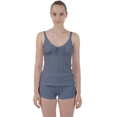 Steel Grey	 - 	tie Front Two Piece Tankini by ColorfulSwimWear