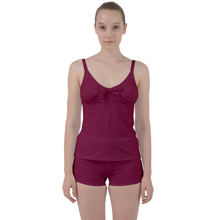 Rhubarb Red	 - 	Tie Front Two Piece Tankini