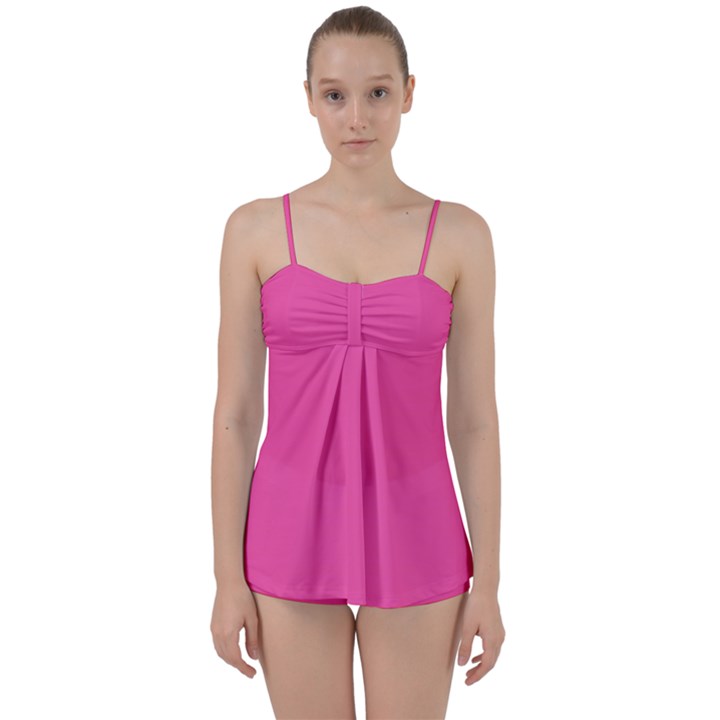 Bubble Gum Pink	 - 	Babydoll Tankini Set