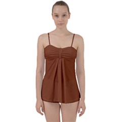 Fuzzy Wuzzy Brown	 - 	babydoll Tankini Set by ColorfulSwimWear