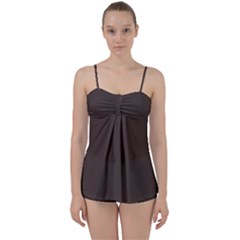 Dark Lava Grey	 - 	babydoll Tankini Set by ColorfulSwimWear