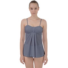 Lava Grey	 - 	babydoll Tankini Set by ColorfulSwimWear