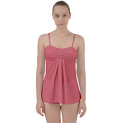 Light Coral	 - 	babydoll Tankini Set by ColorfulSwimWear