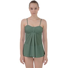 Dark Sage Green	 - 	babydoll Tankini Set by ColorfulSwimWear