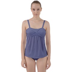 Rhythm Grey	 - 	twist Front Tankini Set by ColorfulSwimWear