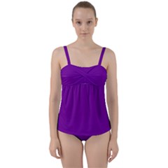 Violet Purple	 - 	twist Front Tankini Set by ColorfulSwimWear