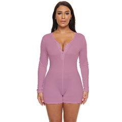 Cashmere Rose Pink	 - 	long Sleeve Boyleg Swimsuit by ColorfulSwimWear