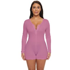 Chateau Rose Pink	 - 	long Sleeve Boyleg Swimsuit by ColorfulSwimWear