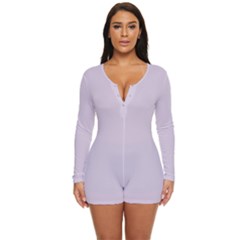 Languid Lavender Purple	 - 	long Sleeve Boyleg Swimsuit by ColorfulSwimWear