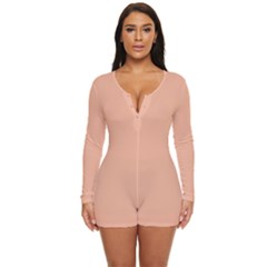 Peach Quartz	 - 	long Sleeve Boyleg Swimsuit by ColorfulSwimWear