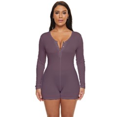 Plum Wine	 - 	long Sleeve Boyleg Swimsuit by ColorfulSwimWear