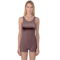 Puce Brown	 - 	one Piece Boyleg Swimsuit by ColorfulSwimWear