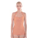 Cantaloupe Orange	 - 	Boyleg Halter Swimsuit View1