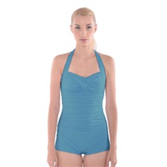 Turkish Blue	 - 	Boyleg Halter Swimsuit