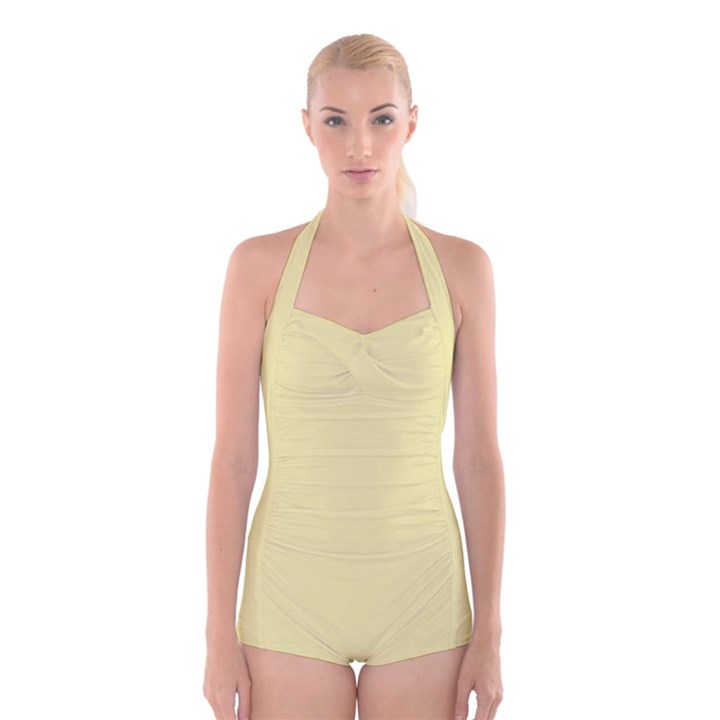 Yellow Iris	 - 	Boyleg Halter Swimsuit