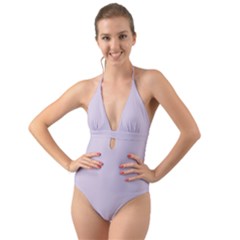 Languid Lavender Purple	 - 	halter Cut-out One Piece Swimsuit by ColorfulSwimWear