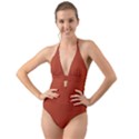 China Red	 - 	Halter Cut-Out One Piece Swimsuit View1