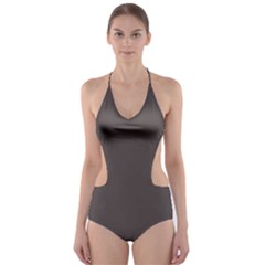 Ash Grey	 - 	cut-out One Piece Swimsuit by ColorfulSwimWear