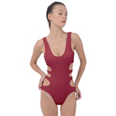 Auburn Red	 - 	side Cut Out Swimsuit by ColorfulSwimWear