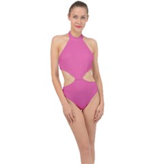 Pink Cupcake	 - 	halter Side Cut Swimsuit by ColorfulSwimWear