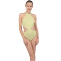 Yellow Iris	 - 	Halter Side Cut Swimsuit View1