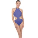 Blue Iris	 - 	Halter Side Cut Swimsuit View1