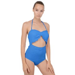 Blue De France	 - 	scallop Top Cut Out Swimsuit by ColorfulSwimWear