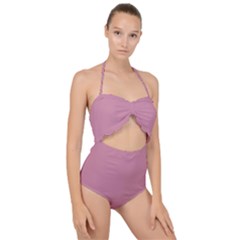 Cashmere Rose Pink	 - 	scallop Top Cut Out Swimsuit by ColorfulSwimWear