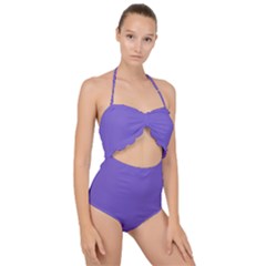 Purple Sage Bush	 - 	scallop Top Cut Out Swimsuit by ColorfulSwimWear