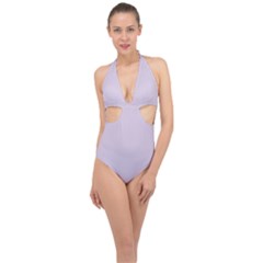 Languid Lavender Purple	 - 	halter Front Plunge Swimsuit by ColorfulSwimWear