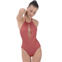 Cedar Chest Red	 - 	Plunge Cut Halter Swimsuit View1