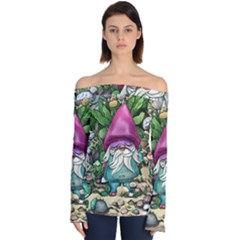 Charm Toadstool Necromancy Magician Conjuration Sorcery Spell Mojo Chanterelle Off Shoulder Long Sleeve Top by GardenOfOphir