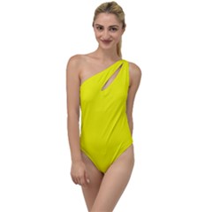 Lemon Glacier Yellow	 - 	to One Side Swimsuit by ColorfulSwimWear