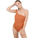 Halloween Orange	 - 	Frilly One Shoulder Swimsuit View1