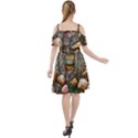 Bewitch Stipe Black Art Incantation Enchant Champignon Shiitake Witchcraft Black Magic Witch Cut Out Shoulders Chiffon Dress View2