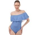 Provence Blue	 - 	Off Shoulder Velour Bodysuit View1