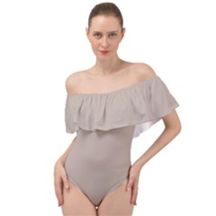 Mushroom Brown	 - 	off Shoulder Velour Bodysuit by ColorfulSwimWear