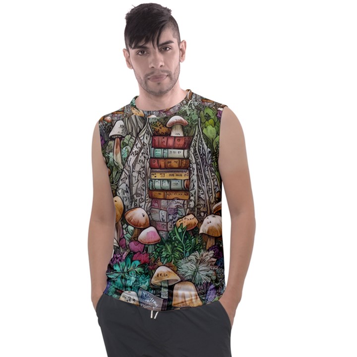 Bewitch Stipe Black Art Incantation Enchant Champignon Shiitake Witchcraft Black Magic Witch Men s Regular Tank Top