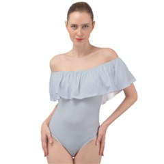 Metallic Silver	 - 	off Shoulder Velour Bodysuit by ColorfulSwimWear