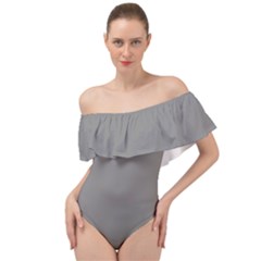 Old Silver Grey	 - 	off Shoulder Velour Bodysuit by ColorfulSwimWear