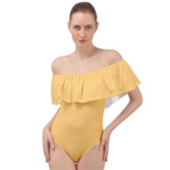 Sunset Gold	 - 	off Shoulder Velour Bodysuit by ColorfulSwimWear