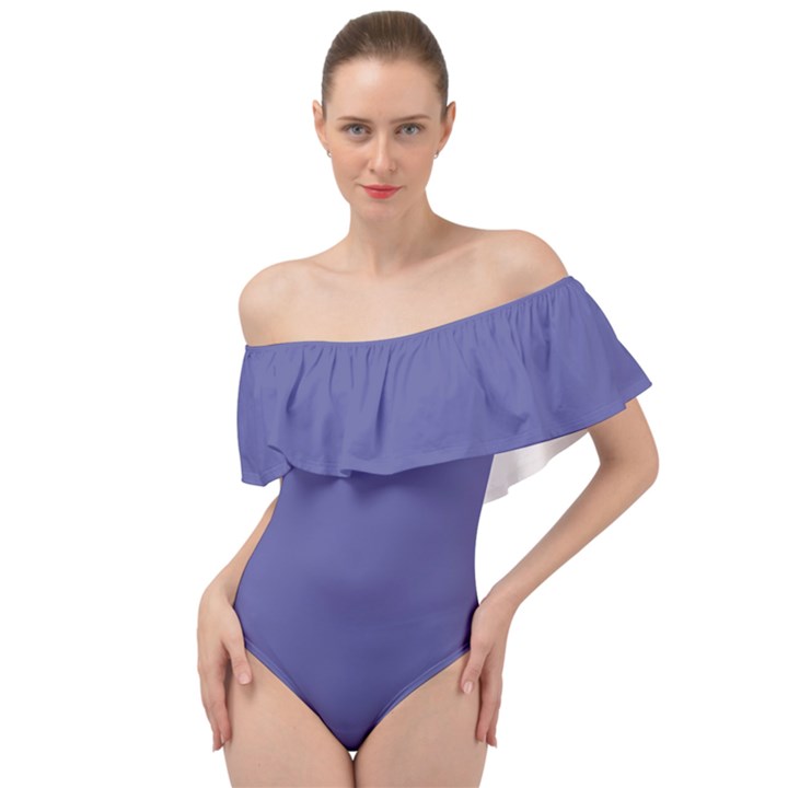 Blue Iris	 - 	Off Shoulder Velour Bodysuit