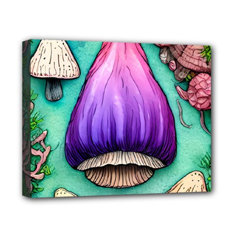 Veil Presto Psilocybin Superstition Agaric Trick Button Mushroom Sciopticon Diablerie Voodoo Fairy Canvas 10  X 8  (stretched)